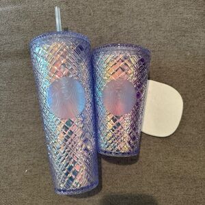Starbucks Holographic Purple Tumbler Duo